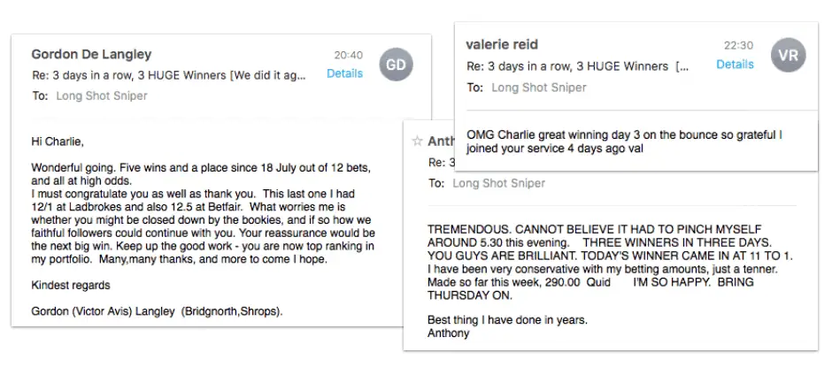 Long Shot Sniper testimonial section 1