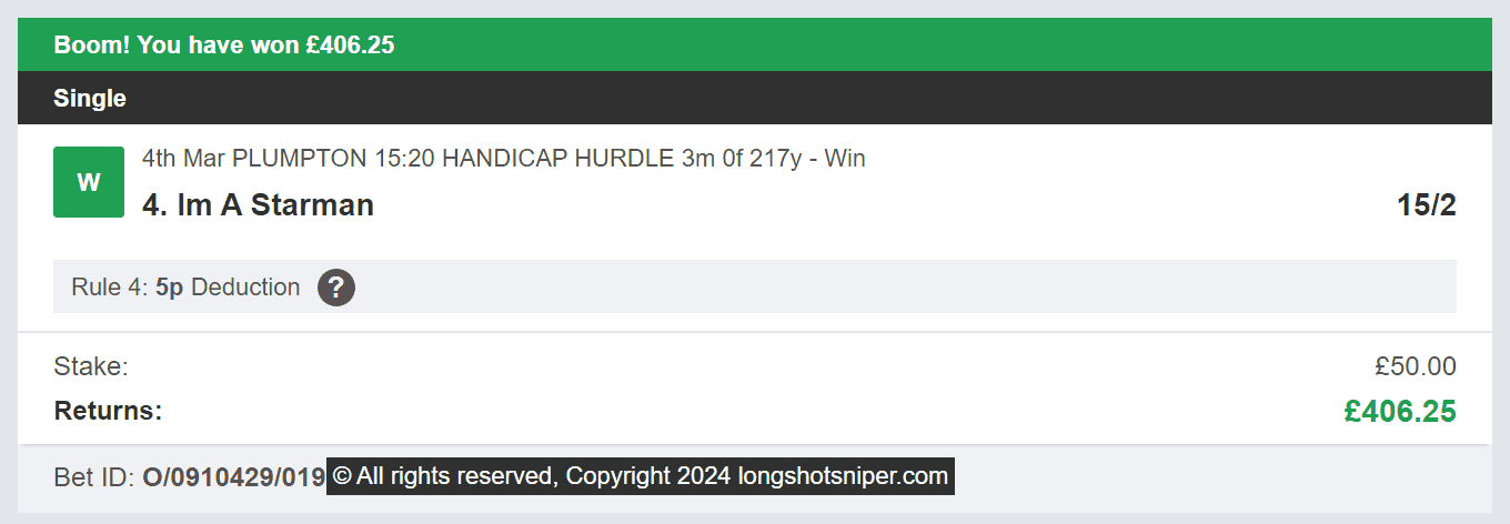 Long Shot Sniper - Winner - 2024-03-04