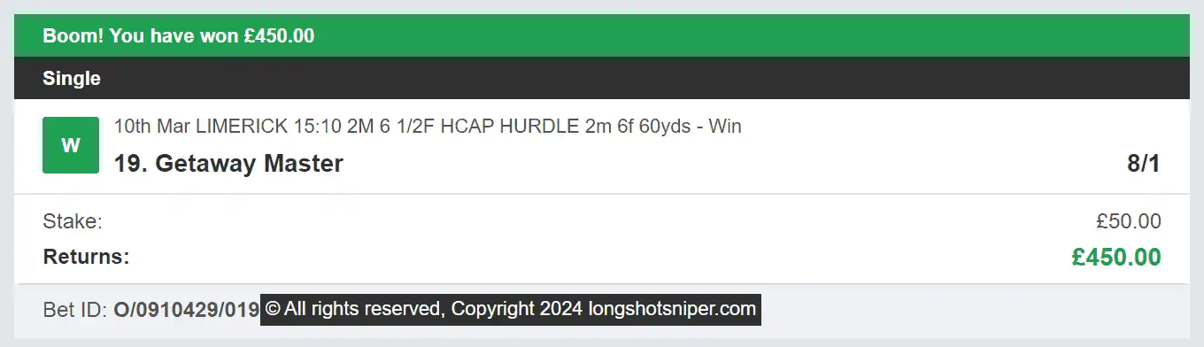 Long Shot Sniper - Winner - 2024-03-10