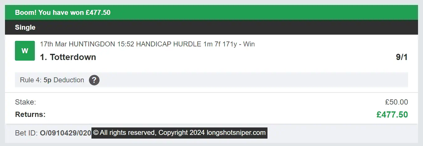 Long Shot Sniper - Winner - 2024-03-17