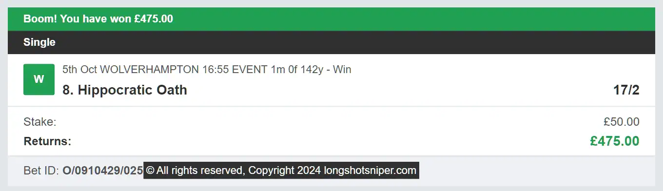 Long Shot Sniper - Winner - 2024-10-05