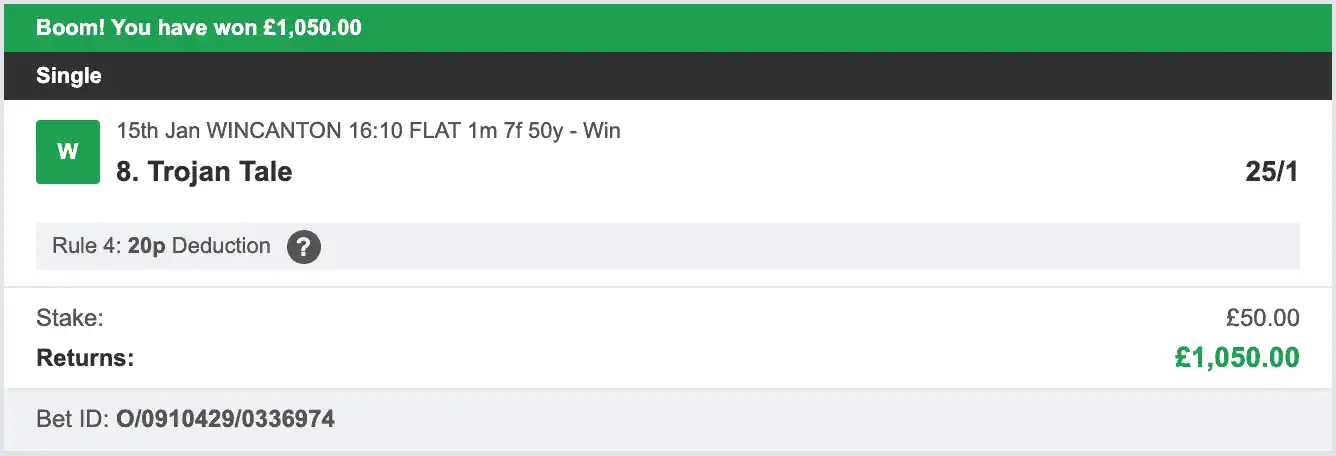 Long Shot Sniper - Winner - 2026-01-16